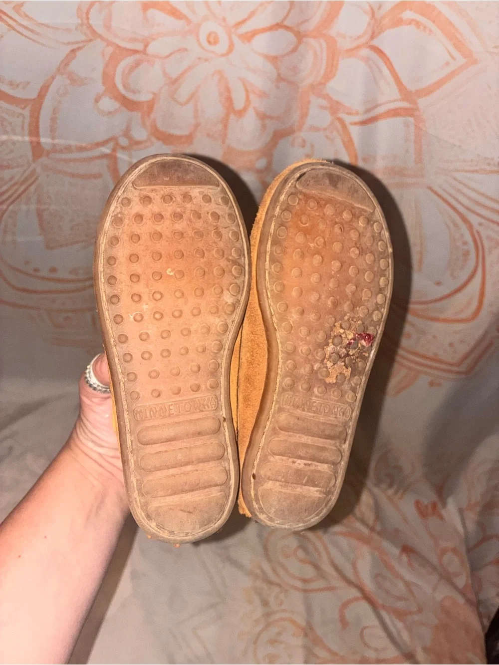 Minnetonka Kids Brown Suede Fringe Moccasins